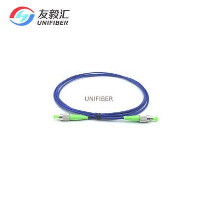 Indoor Rugged Armored Fiber Patch Cord OFNR 1m Blue Single Mode FC/APC-FC/APC