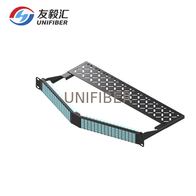 1U 192 Port Ultra HD Angled LC To LC Fiber Patch Panel With Foldable Cable Management