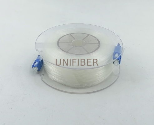 SC/UPC-SC/UPC Invisible Transparent Optical Fiber Cable, OS2 Singlemode G657B3, Nylon Jacket 10M