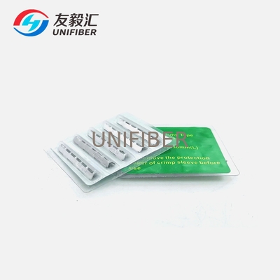 Mechanical V-shaped metal fiber optic crimp splice protector sleeves kit 30mm long