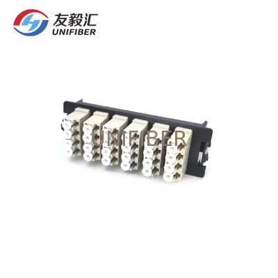 24 Fiber Adapter Panel, OS2 Single Mode, 6 x Quad LC Adapter, Ceramic Sleeve