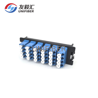 24 Fiber Adapter Panel, OS2 Single Mode, 6 x Quad LC Adapter, Ceramic Sleeve