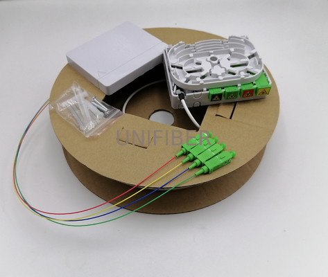 4 FO Pre-Terminated Outlet Kit (PTO) G657A2 Drop Cable With Shuttered SC/LC Adapter