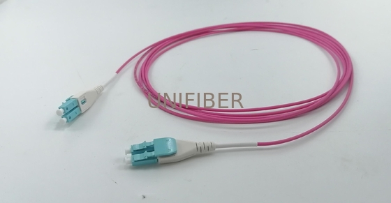 Multimode OM4 LC-LC Uniboot Fiber Patch Cable 2.0mm Duplex Round Cable 3M
