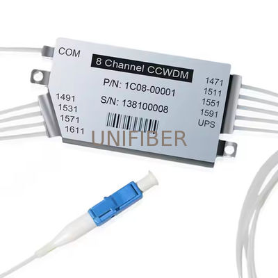 Compact CWDM mux/demux, 8+1CH (UPG), 1270-1410nm, 0.9mm, with LC/APC