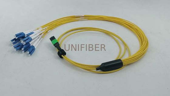 16 ίνες MPO-16 APC (γυναίκα) έως 8 LC UPC Breakout Patch Cord για σύνδεση 800G έως 8x100G